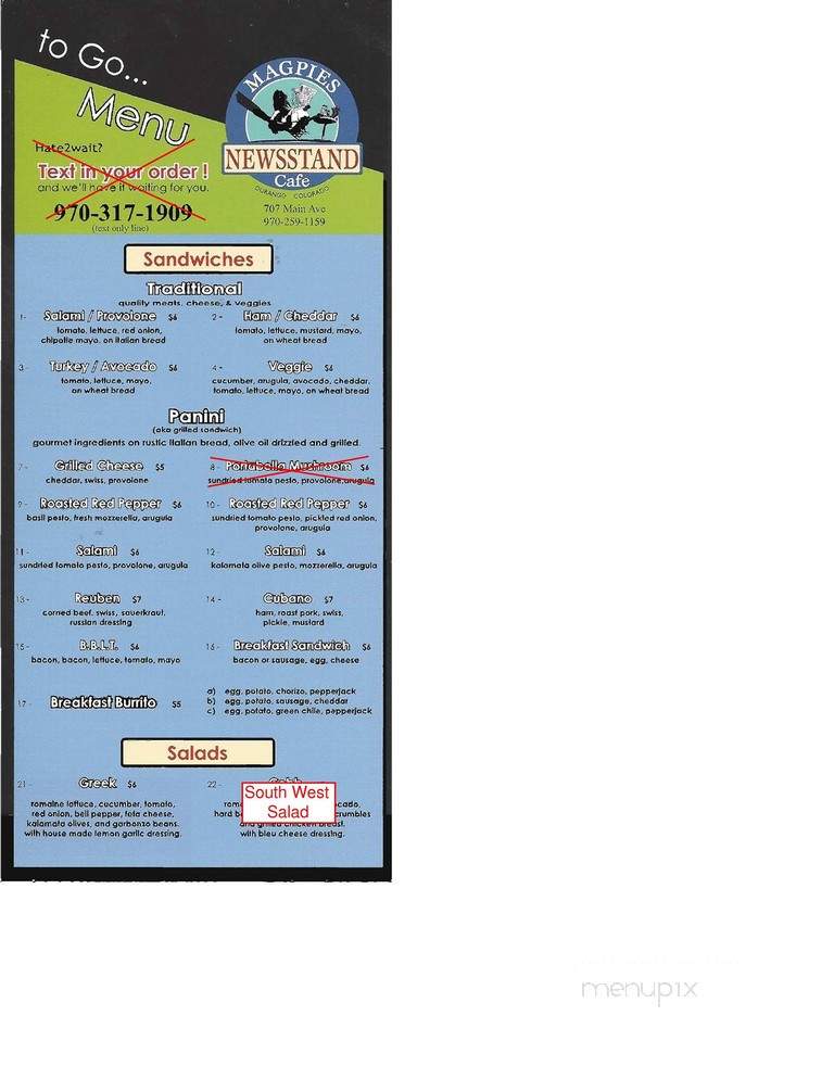Magpies Newsstand Cafe - Durango, CO menu_pic