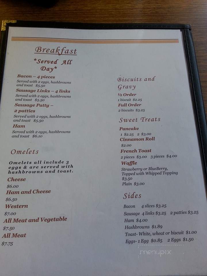 Main Street Cafe - Sedan, KS menu_pic