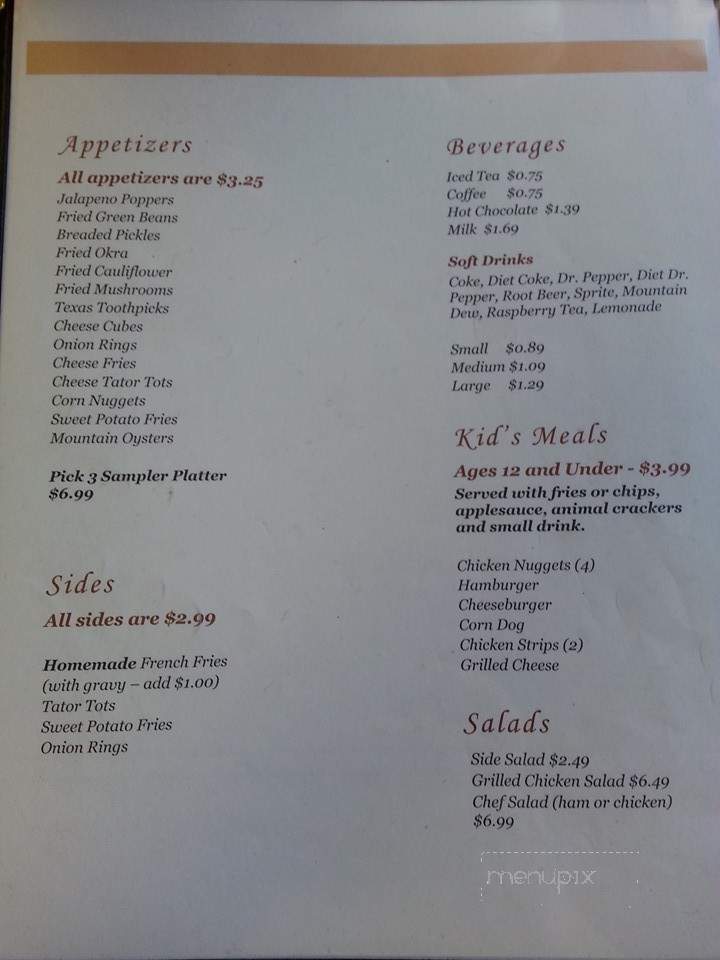 Main Street Cafe - Sedan, KS menu_pic