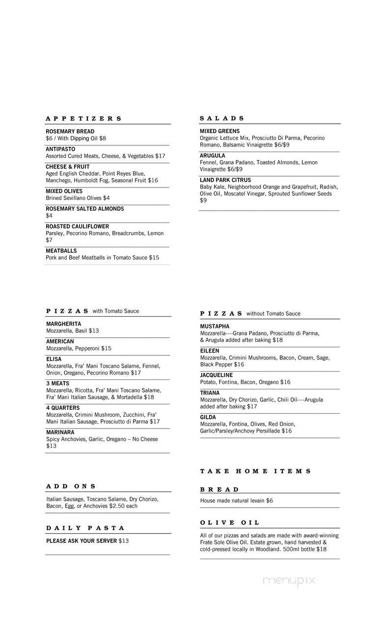 Masullo Pizza - Sacramento, CA menu_pic
