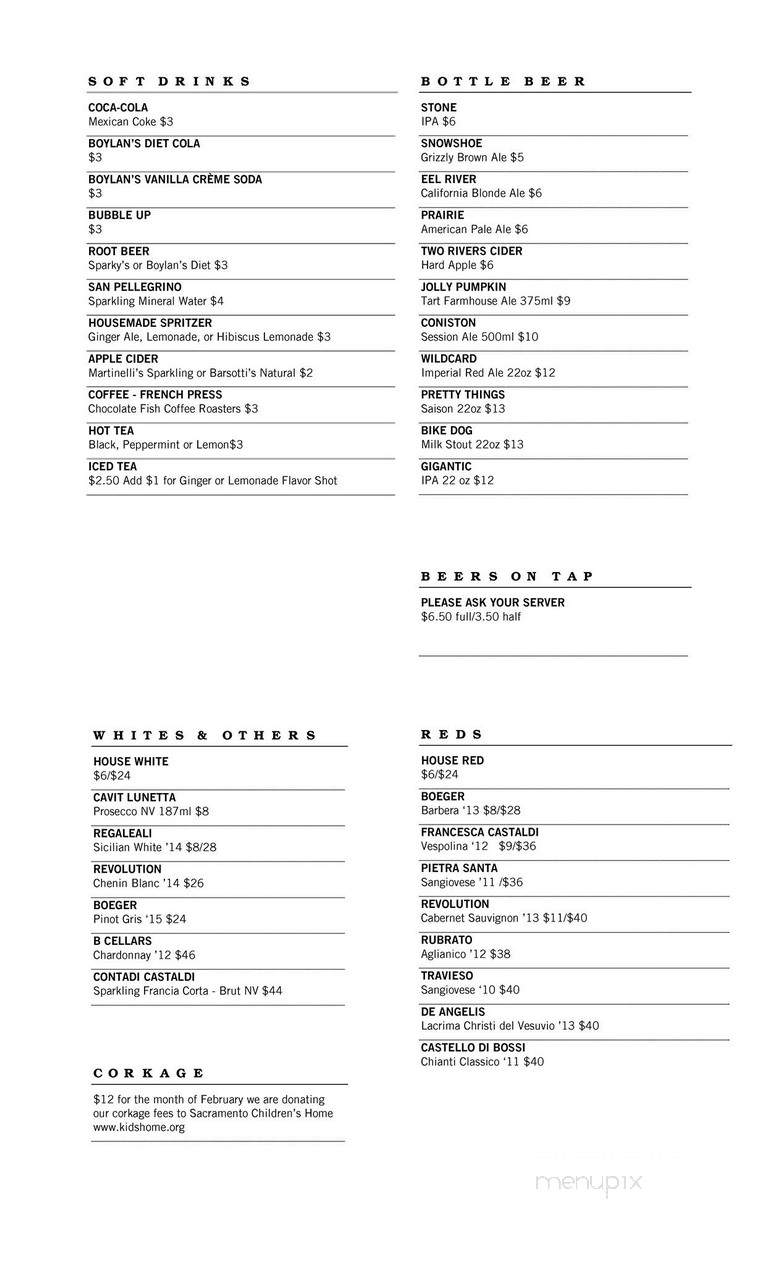 Masullo Pizza - Sacramento, CA menu_pic