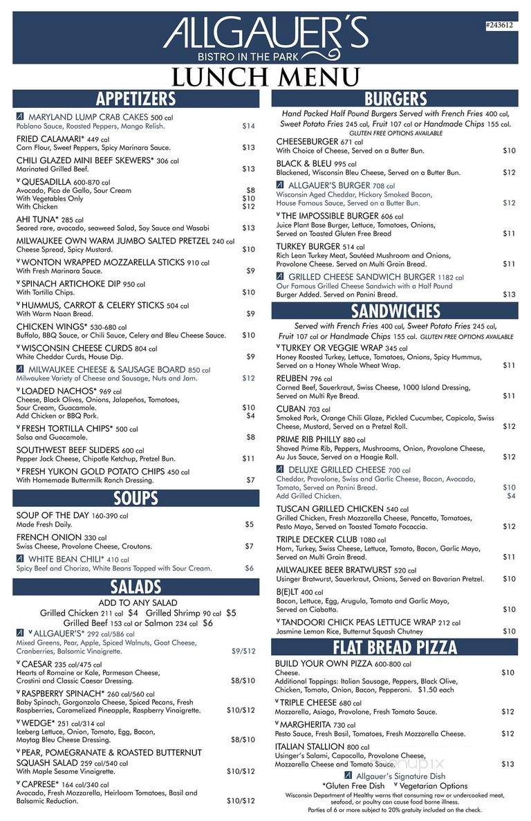 Allgauers In The Park - Milwaukee, WI menu_pic