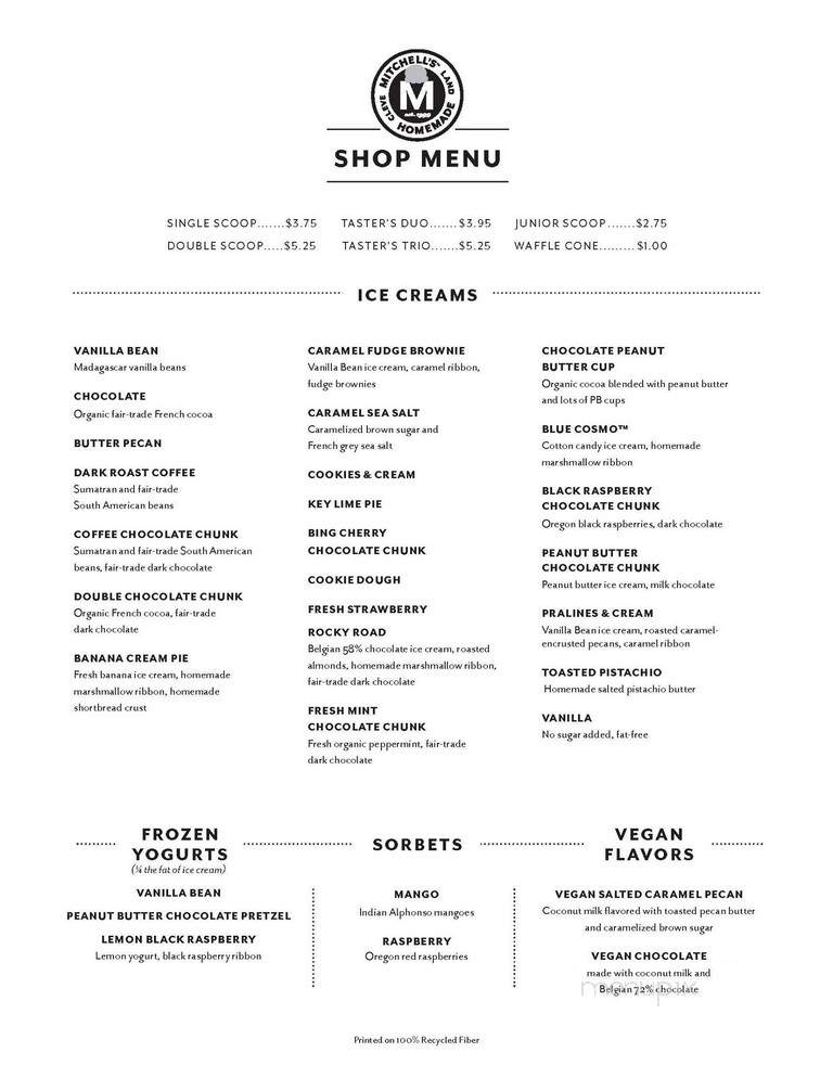 Mitchells Homemade Ice Cream - Gibsonia, PA menu_pic
