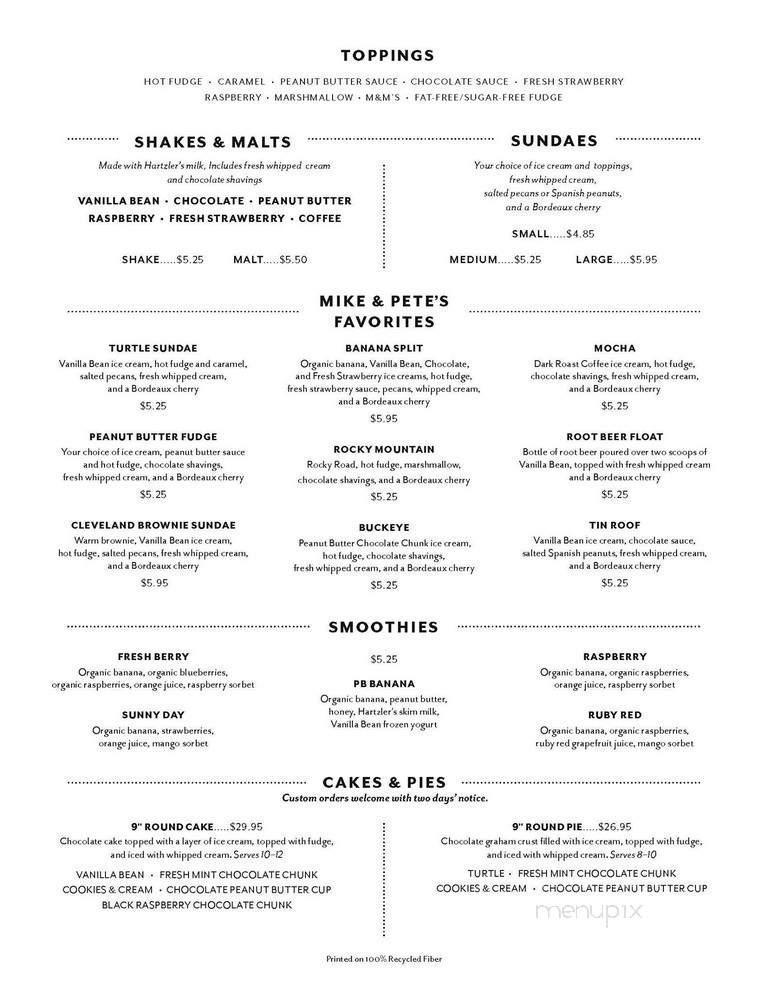 Mitchells Homemade Ice Cream - Gibsonia, PA menu_pic
