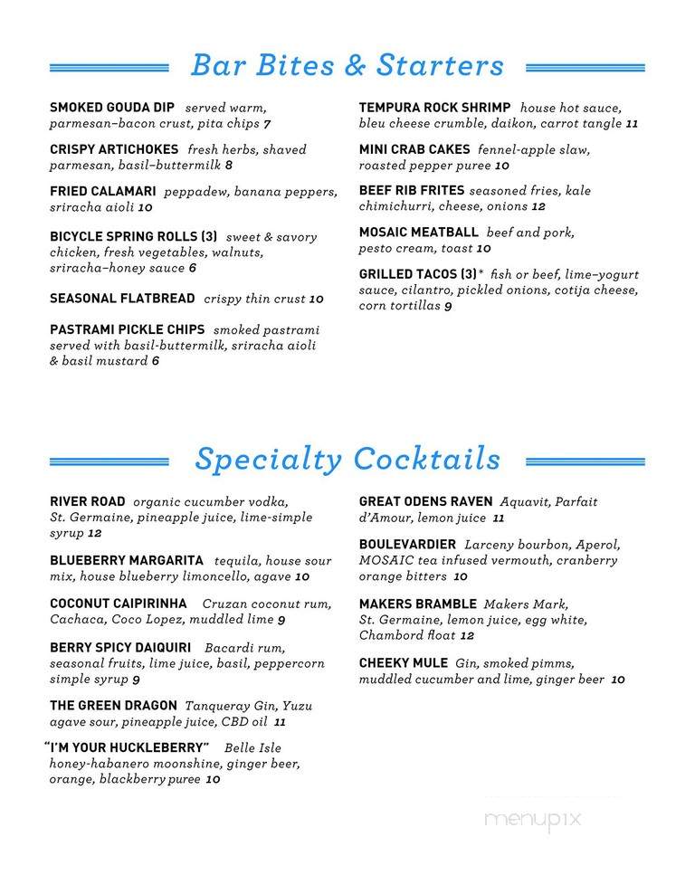 Mosaic - Suffolk, VA menu_pic