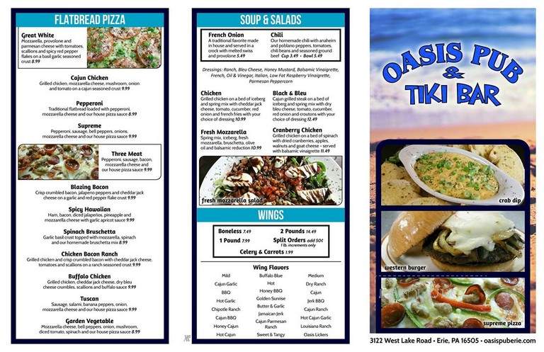 Oasis - Erie, PA menu_pic