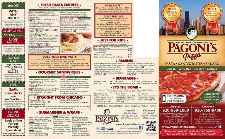 Pagoni's Pizza - Kaukauna, WI menu_pic