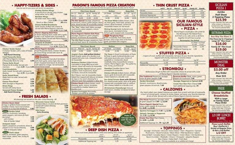 Pagoni's Pizza - Kaukauna, WI menu_pic