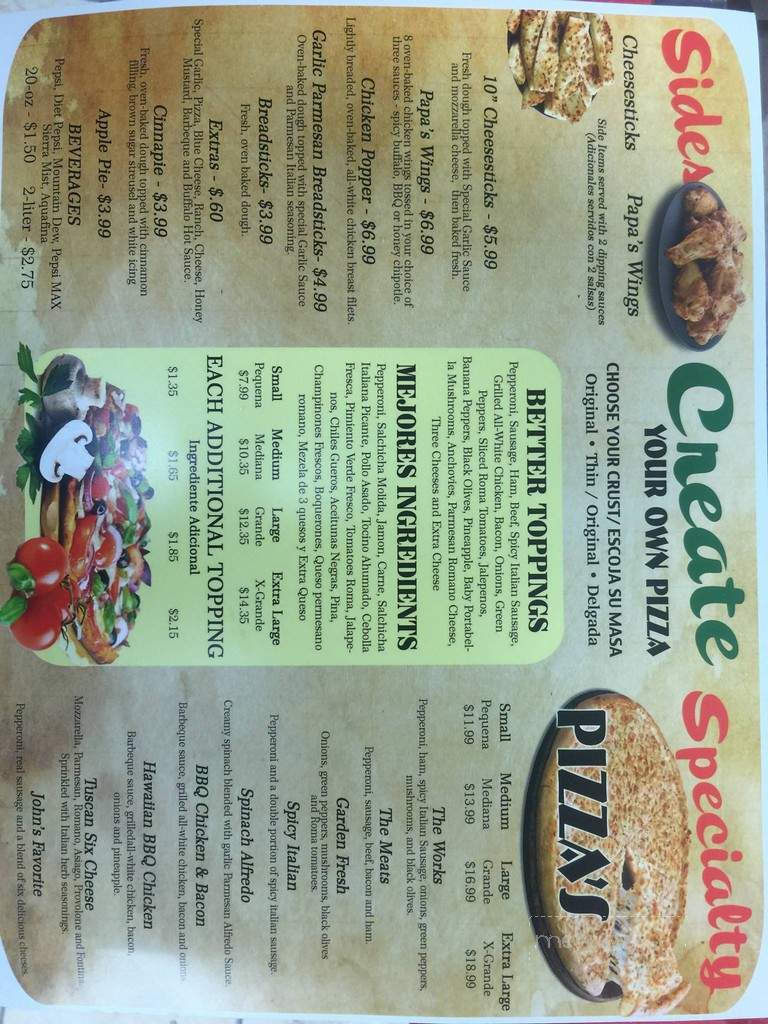 Papa John's - Kearny, NJ menu_pic