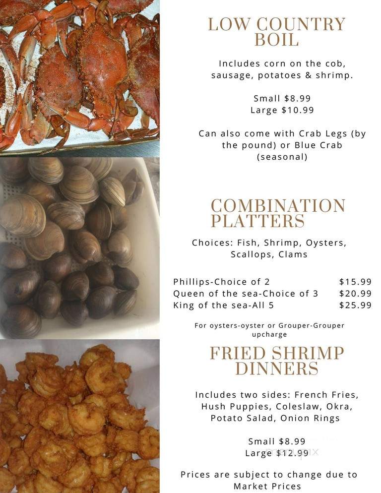 Phillips Seafood - Townsend, GA menu_pic