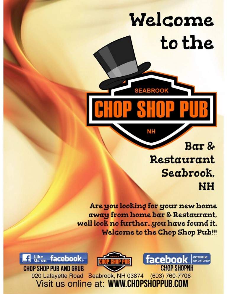Chop Shop - Seabrook, NH menu_pic