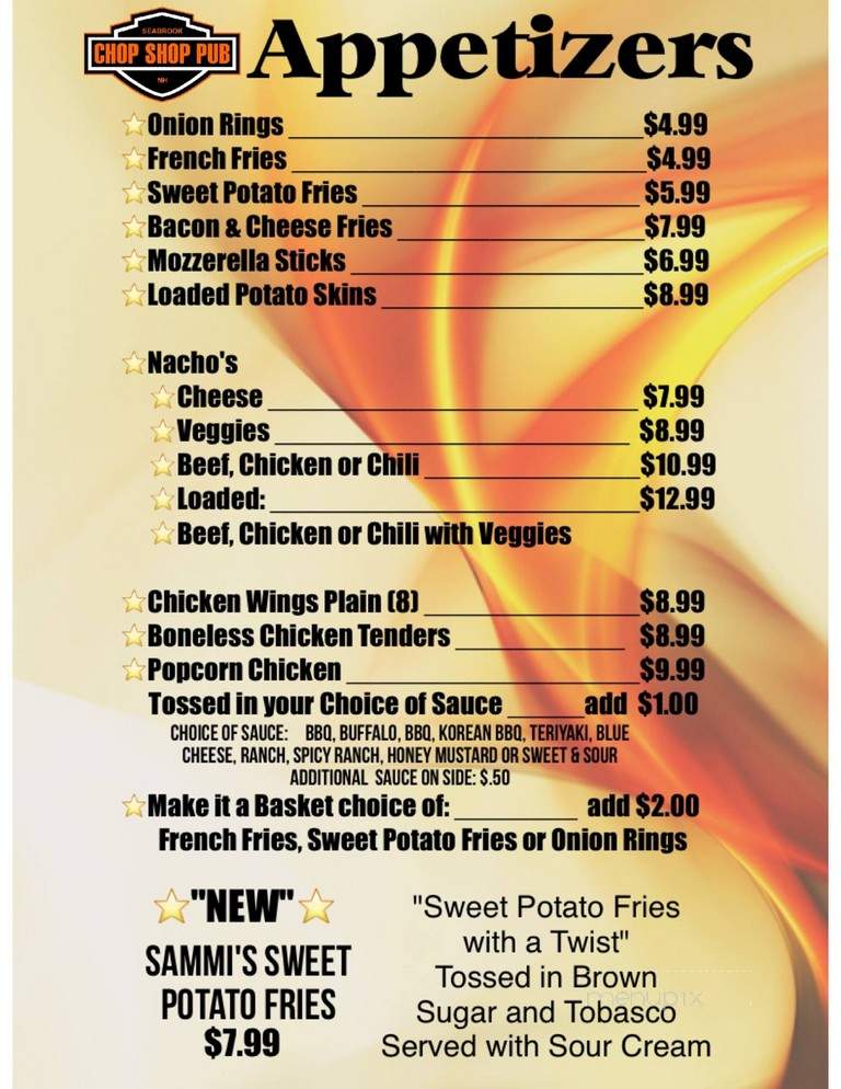 Chop Shop - Seabrook, NH menu_pic