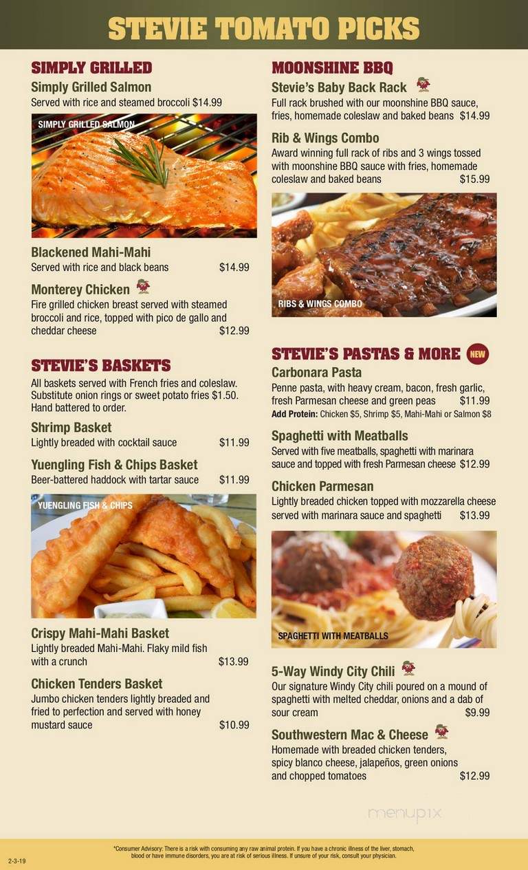 Stevie Tomatos Sports Page - Naples, FL menu_pic