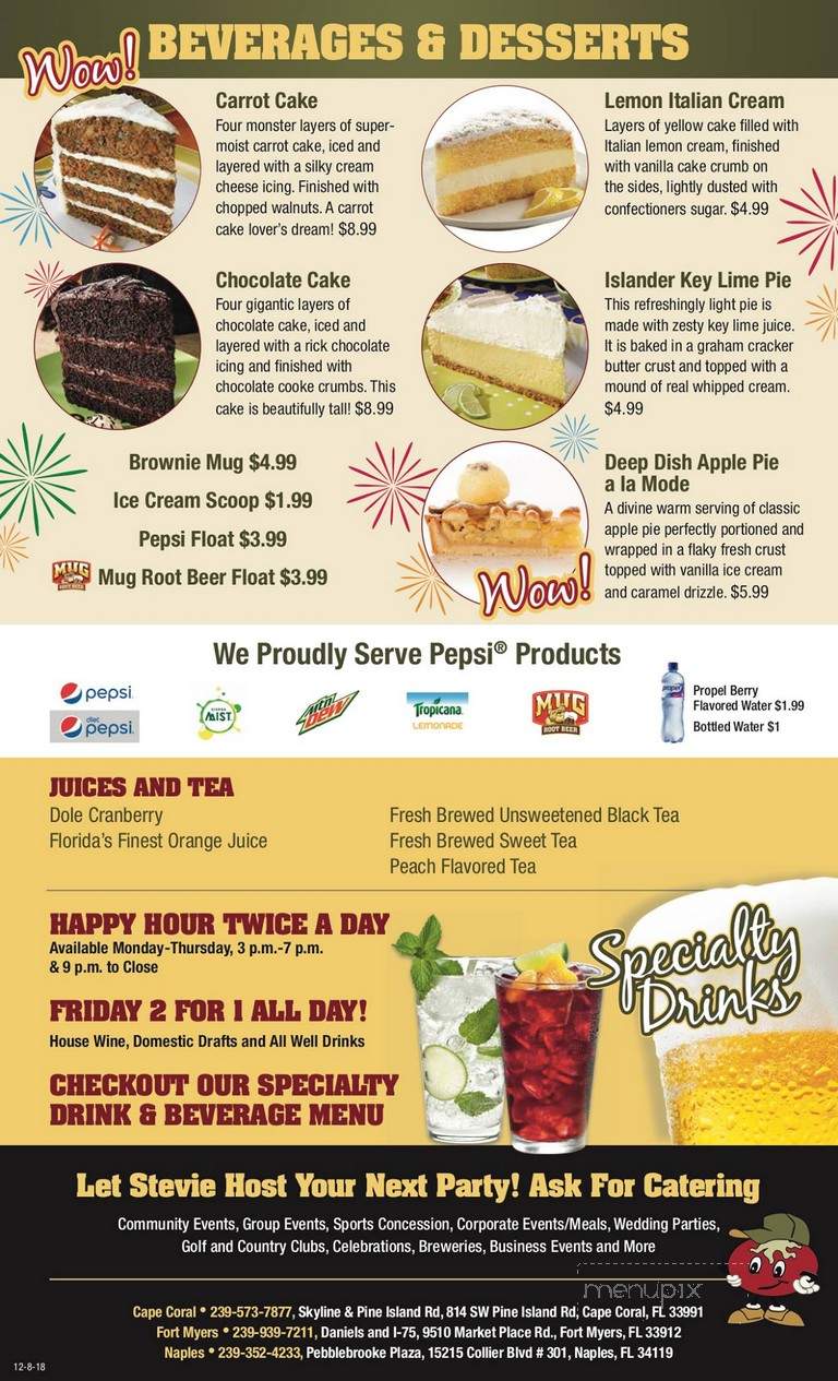 Stevie Tomatos Sports Page - Naples, FL menu_pic
