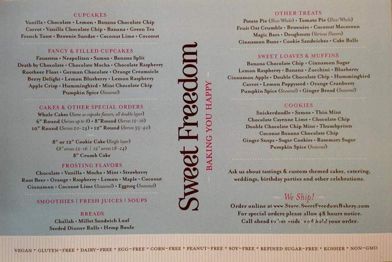 Sweet Freedom - Philadelphia, PA menu_pic