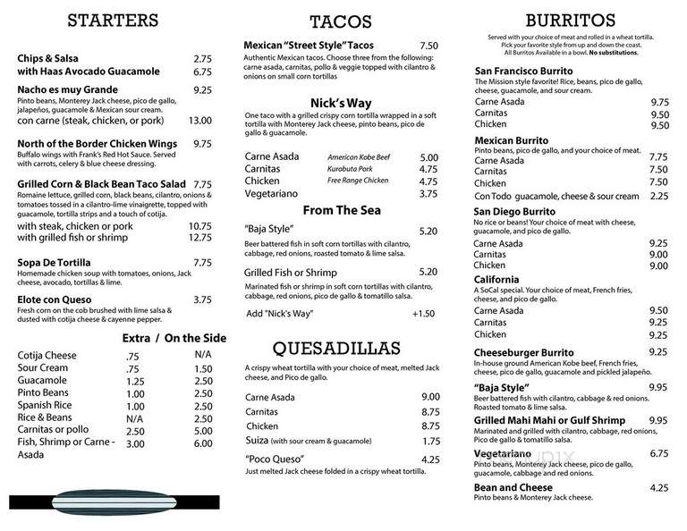 Taco Shop at Underdogs - San Francisco, CA menu_pic