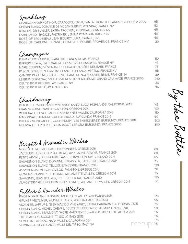 Eveleigh - West Hollywood, CA menu_pic