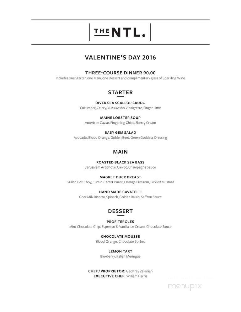 The National Bar and Dining Rooms - New York, NY menu_pic