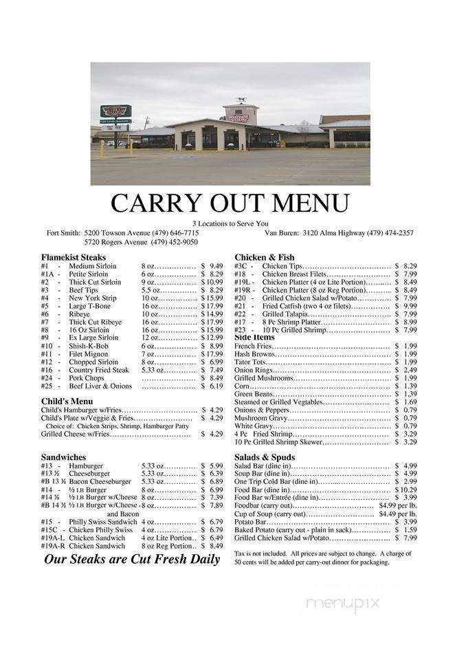 Western Sizzlin - Van Buren, AR menu_pic