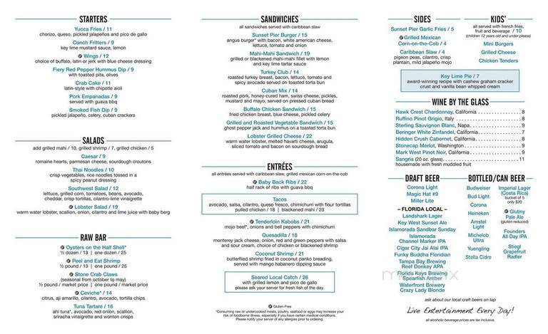 Sunset Key Guest Cottages at Hilton Key West Resort - Key West, FL menu_pic