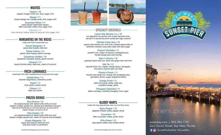 Sunset Key Guest Cottages at Hilton Key West Resort - Key West, FL menu_pic