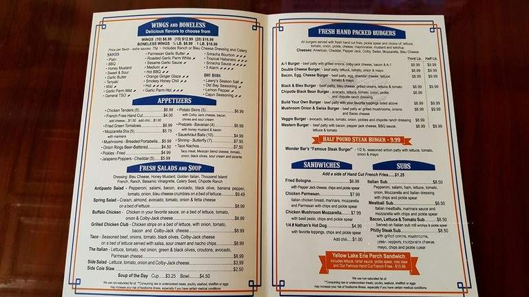Wonder Bar - Cleveland, OH menu_pic