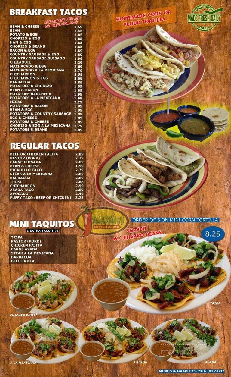 Jalapenos - San Antonio, TX menu_pic