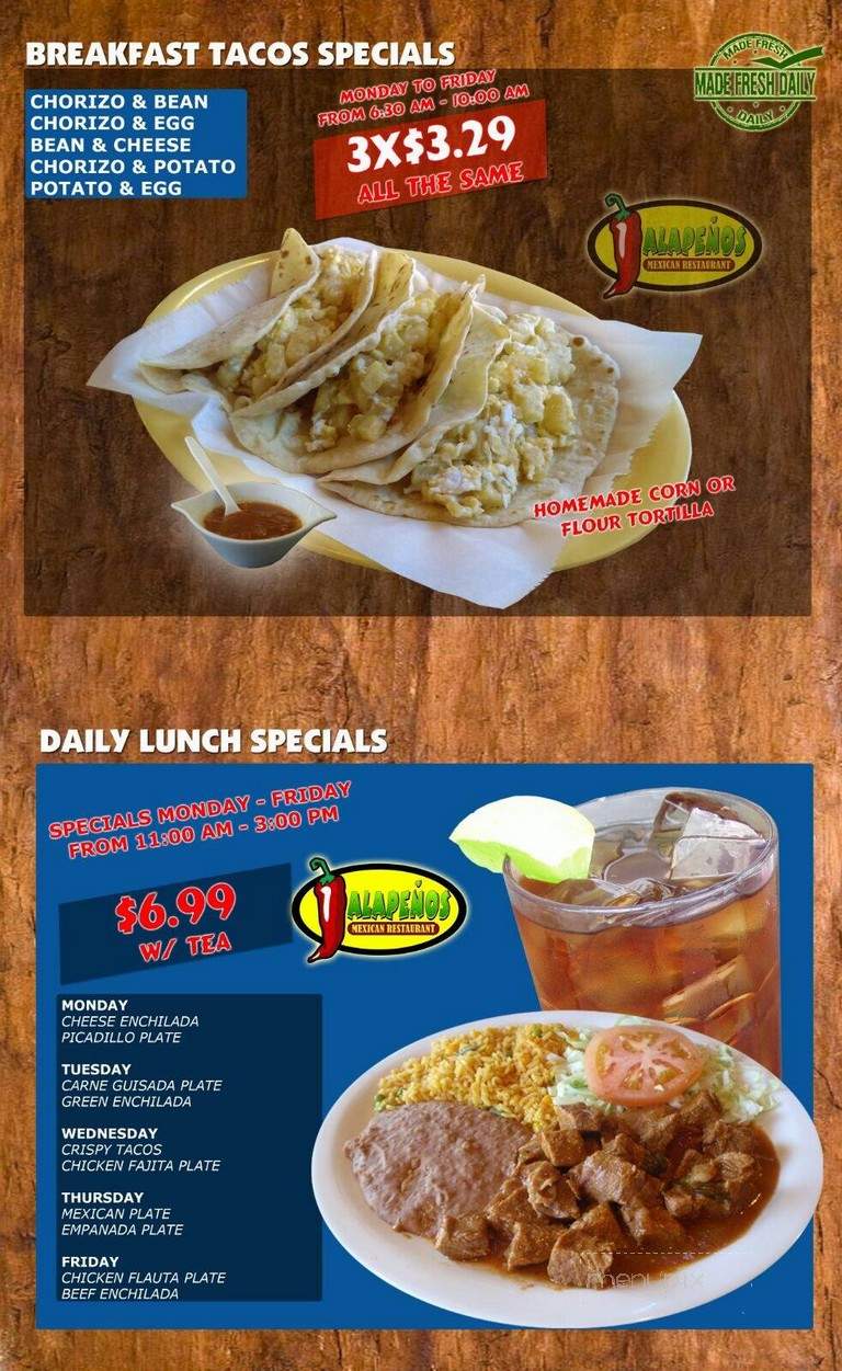 Jalapenos - San Antonio, TX menu_pic