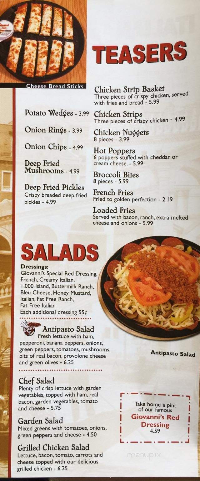 Giovanni's - Prestonsburg, KY menu_pic
