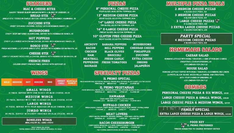 IL Primo Pizza and Wings - Fort Myers, FL menu_pic