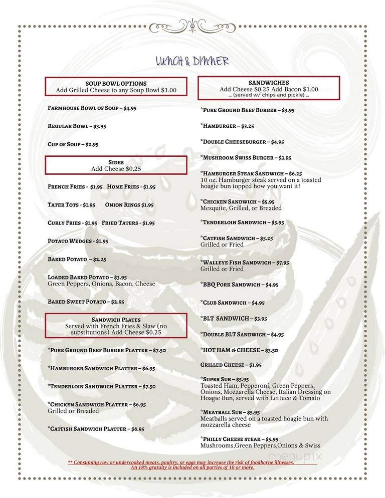 Farmhouse Restaurant - Town Creek, AL menu_pic