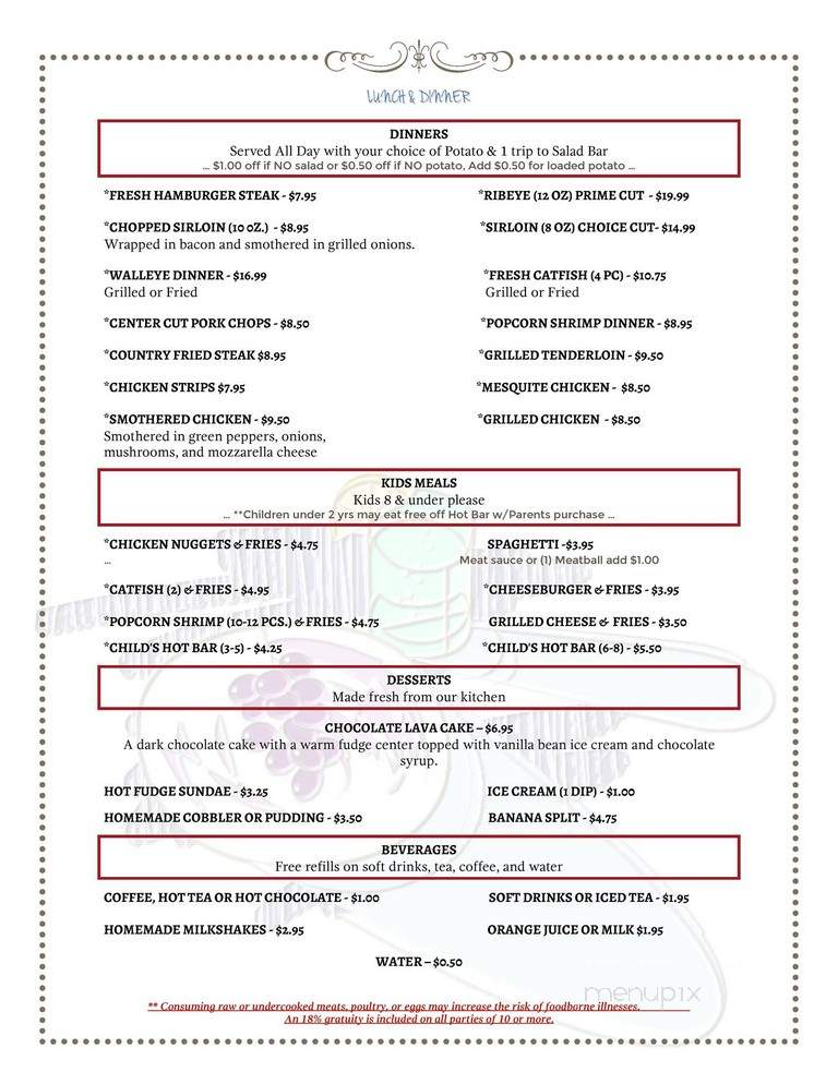 Farmhouse Restaurant - Town Creek, AL menu_pic