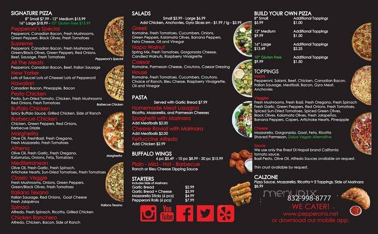 Pepperonis - Fulshear, TX menu_pic