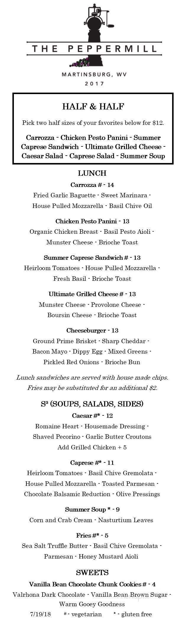 Peppermill Restaurant - Martinsburg, WV menu_pic