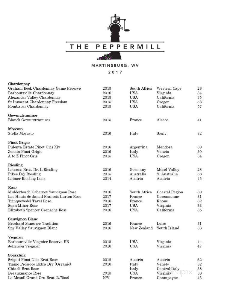 Peppermill Restaurant - Martinsburg, WV menu_pic