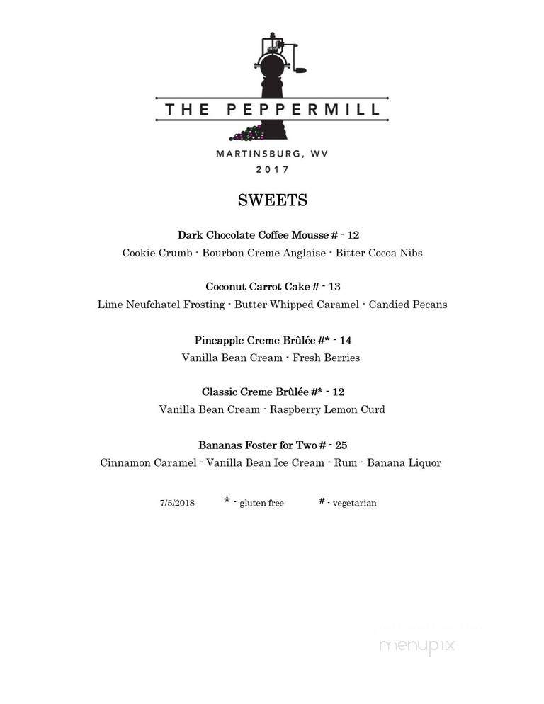 Peppermill Restaurant - Martinsburg, WV menu_pic