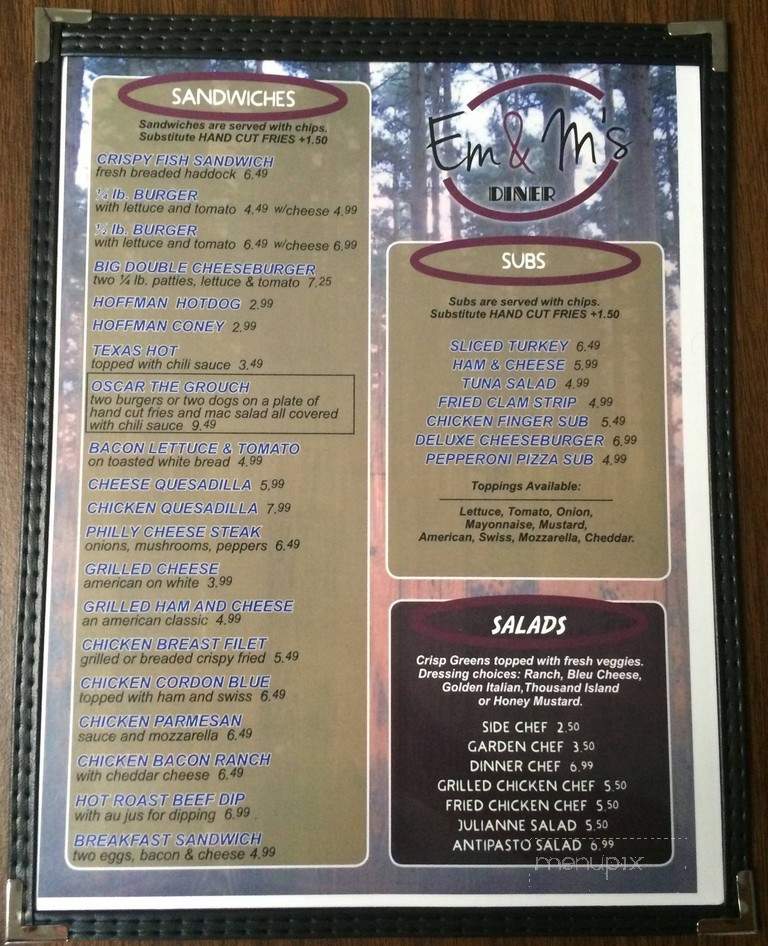 Diner - Oswego, NY menu_pic