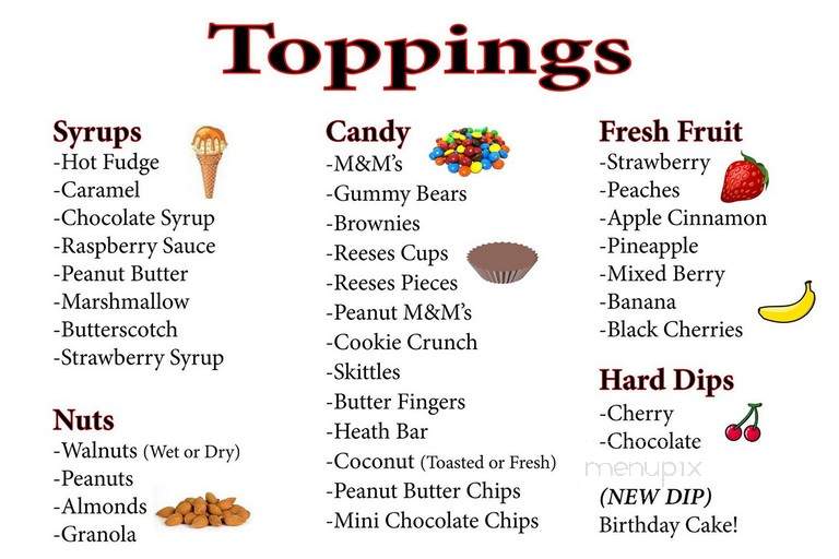 Scoops - Clayton, NY menu_pic