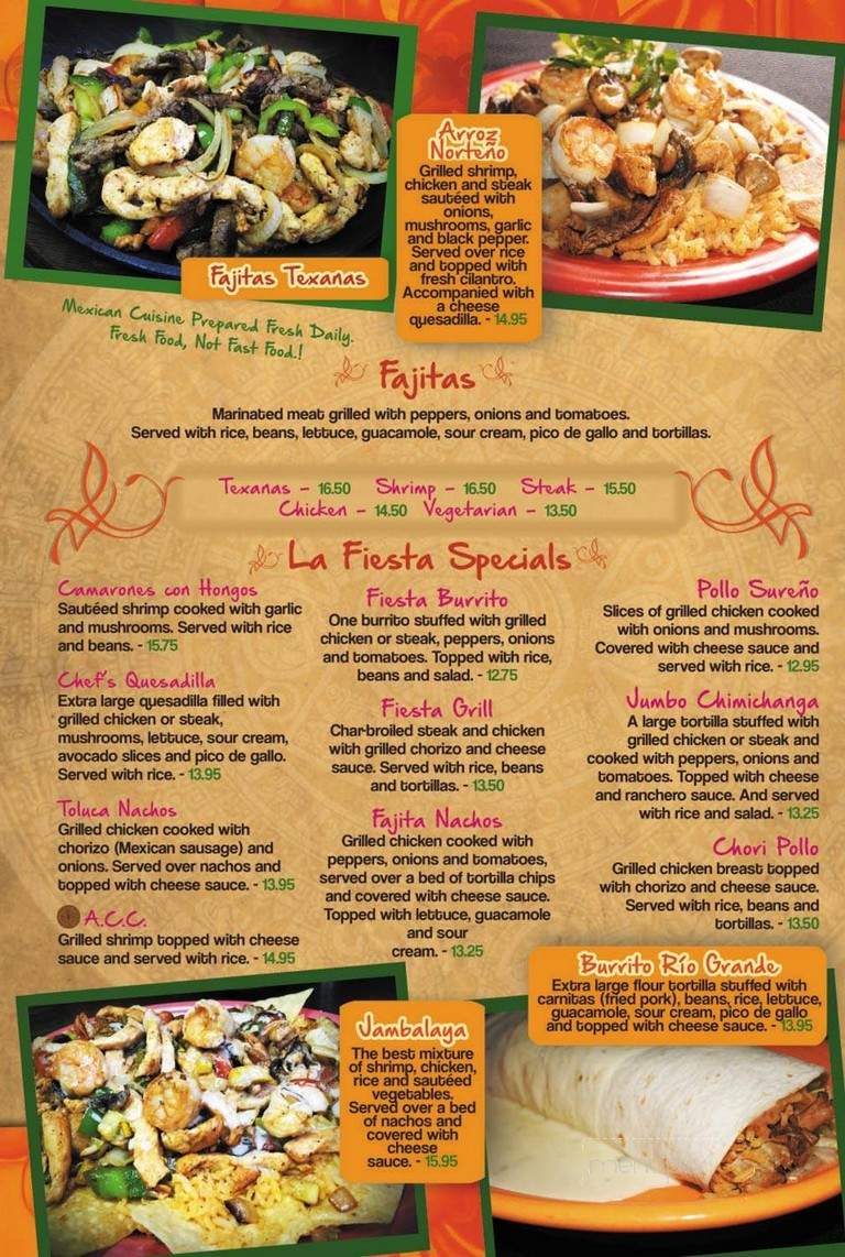 La Fiesta Restaurante Mexicano - High Point, NC menu_pic