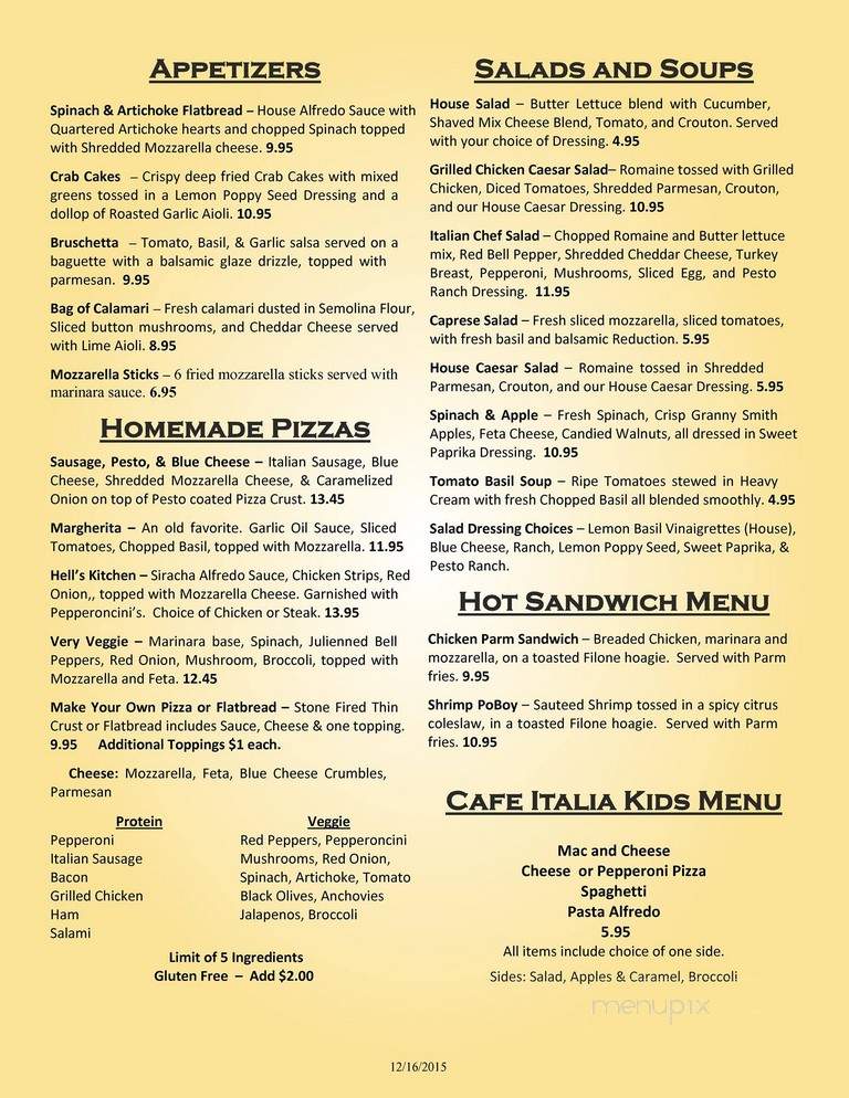 Cafe Italia - Billings, MT menu_pic