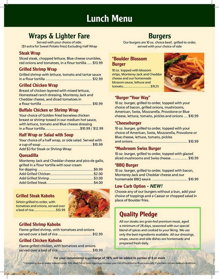 Boulder Creek - Hicksville, NY menu_pic