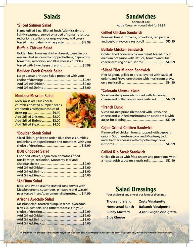 Boulder Creek - Hicksville, NY menu_pic