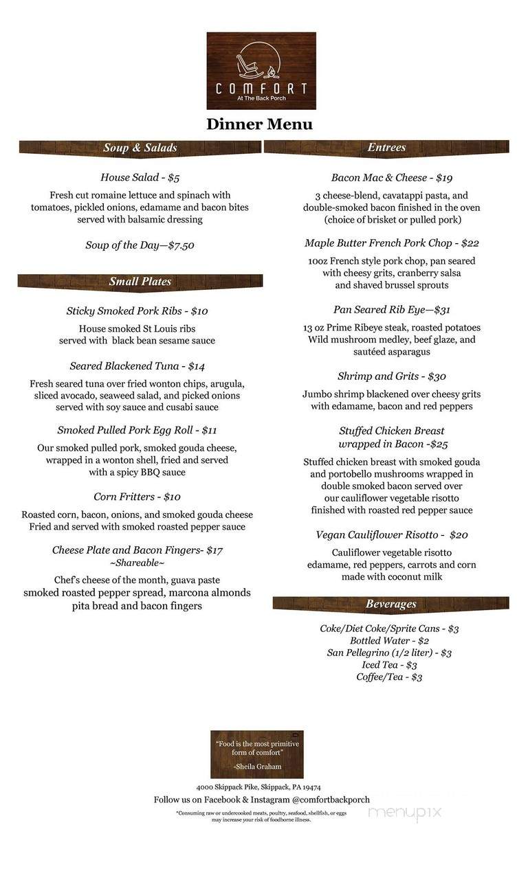 Back Porch Cafe - Schwenksville, PA menu_pic