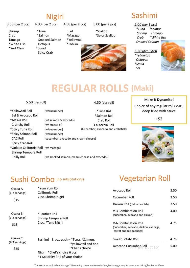 Osaka - Salisbury, NC menu_pic