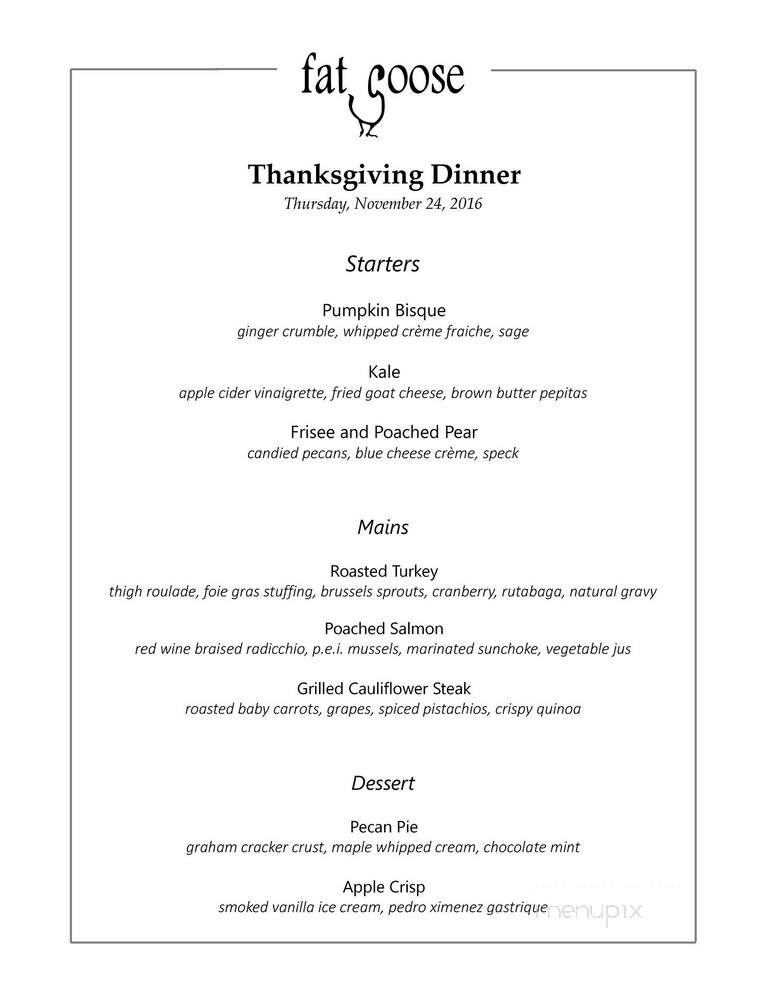 Fat Goose - Brooklyn, NY menu_pic