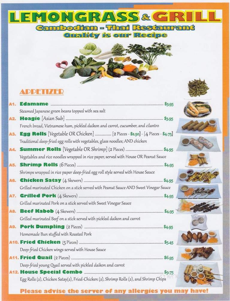 Lemon Grass Restaurant - Arlington, TX menu_pic