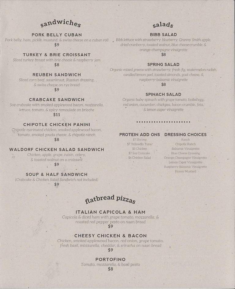 Sophies - Raleigh, NC menu_pic