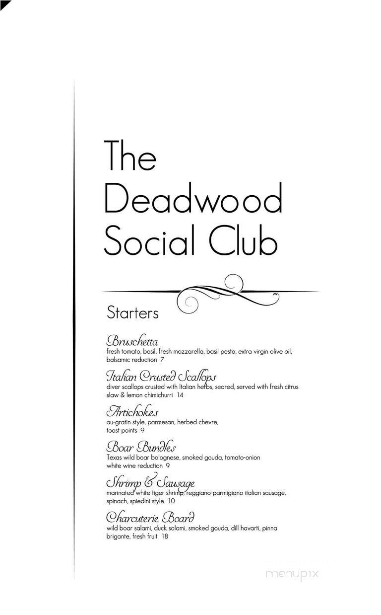 Deadwood Social Club - Deadwood, SD menu_pic