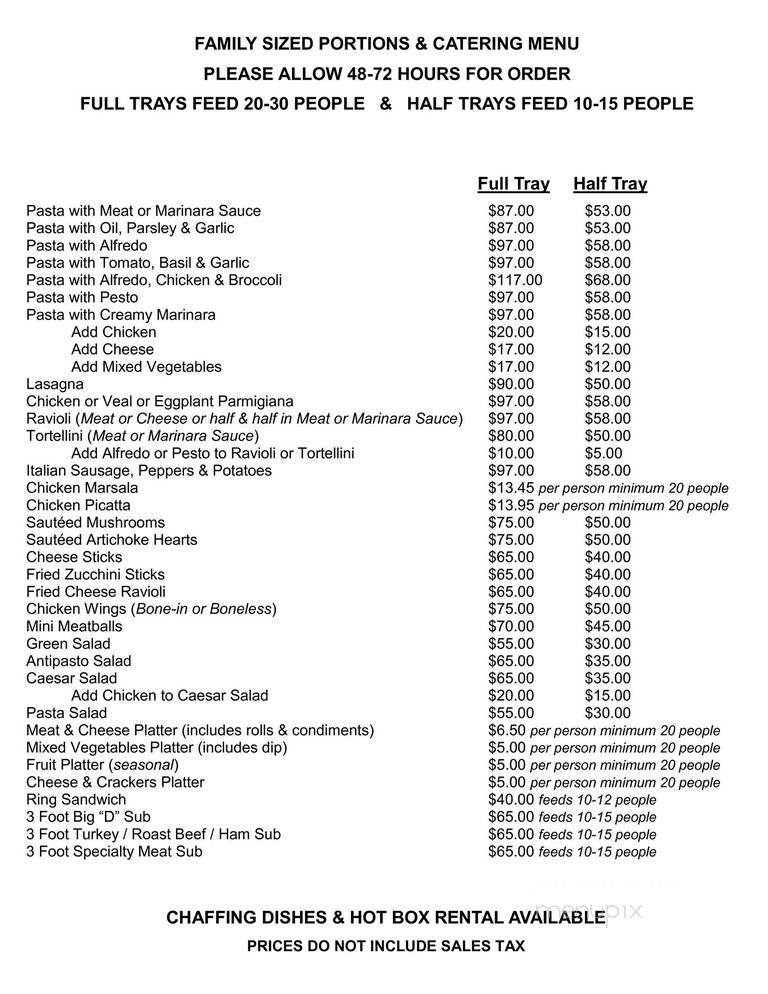 Domenico's Jr - Glendora, CA menu_pic