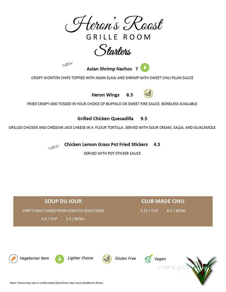 Heron Creek Golf and Country Clb - North Port, FL menu_pic